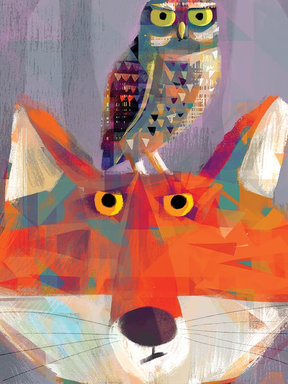 Miffed Fox With Pesky Little Owl by Gareth Lucas