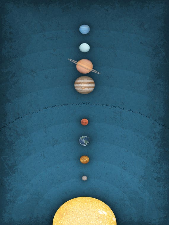 Solar System on Blue I by GetYourNerdOn 
