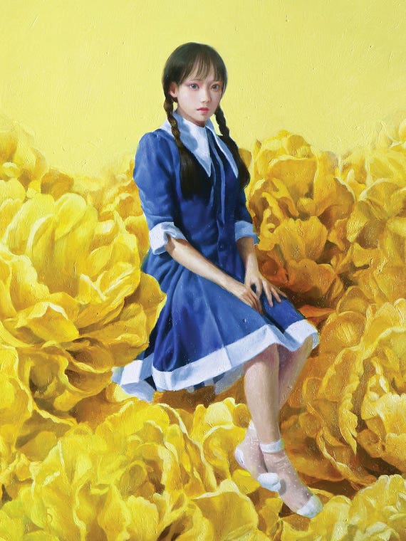 Flower Fields In Springtime by Takahiro Hirabayashi