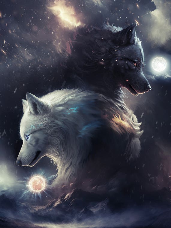 Skoll And Hati by IKARUNA