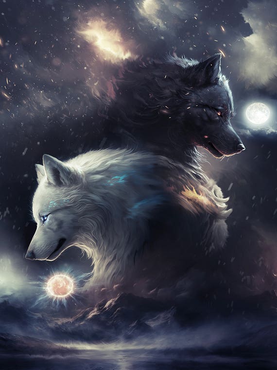 Skoll And Hati by IKARUNA