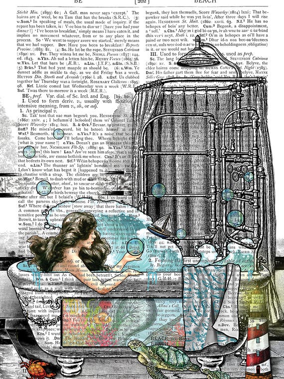 There Is A Mermaid In The Bathtub by In the Frame Shop