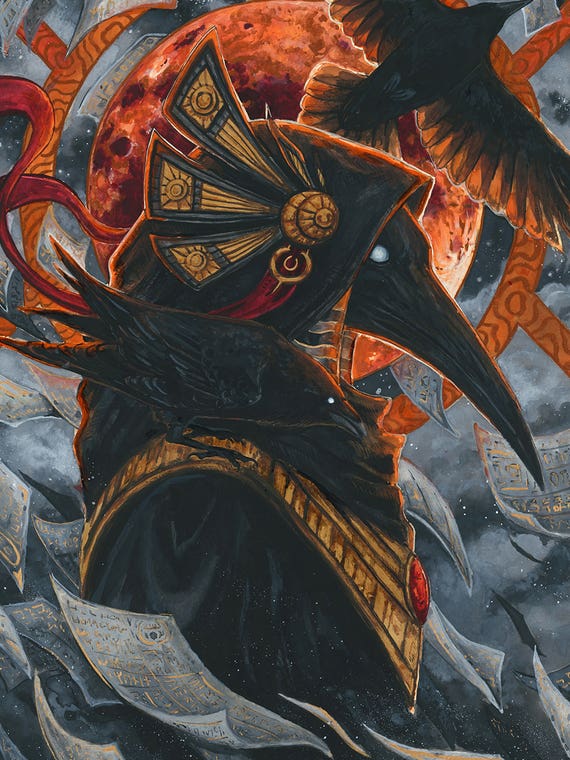 Thoth And Ravens by Jonna Hyttinen