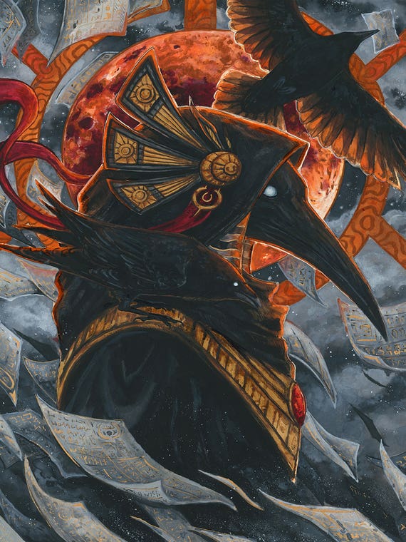 Thoth And Ravens by Jonna Hyttinen