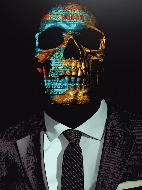 Suited Skull by The Dope Art