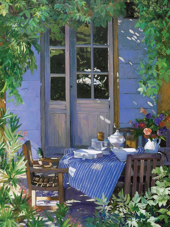 The Tablecloth In The Shade by Jean Paul Courchia
