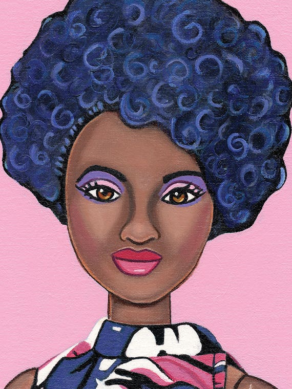 Afro Beauty by Julie's Retro Art