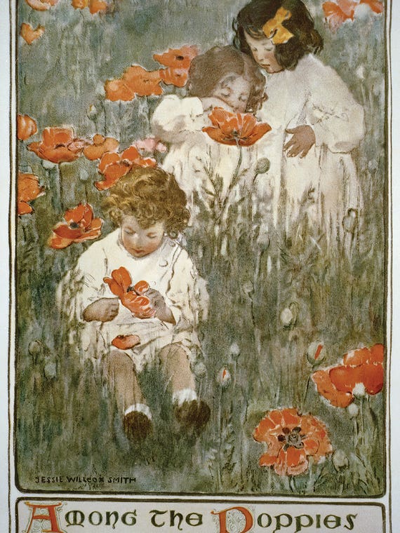 Among The Poppies by Jessie Wilcox Smith