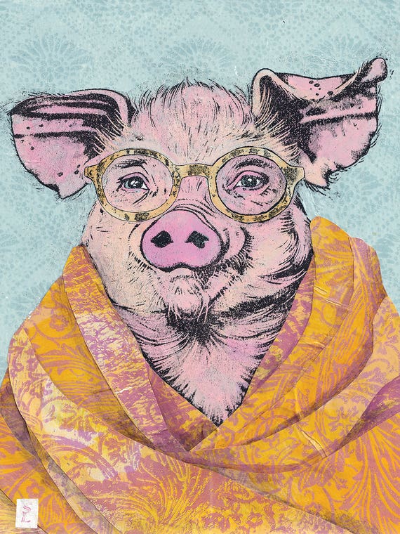 Pig In A Cashmere Shawl by Sharlene Loomis
