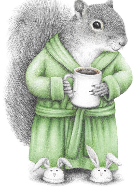 Coffee Squirrel by Abundance Illustration