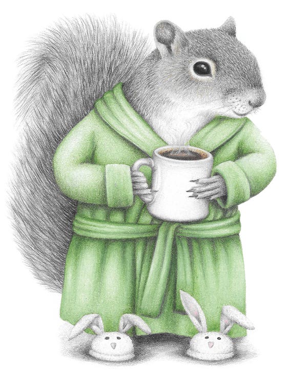 Coffee Squirrel by Abundance Illustration 