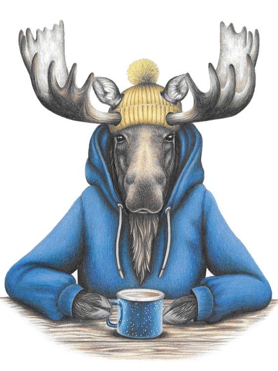 Coffee Moose by Abundance Illustration