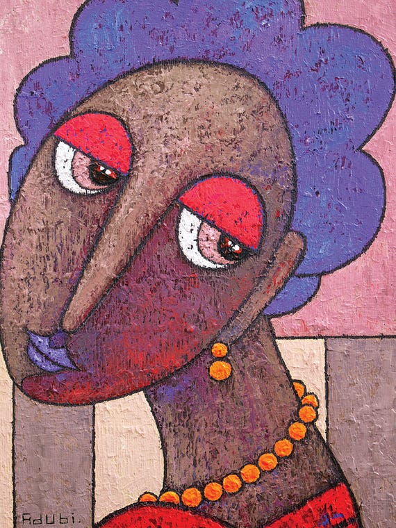 Girl With The Orange Neckbeads by Adubi Mydaz Makinde