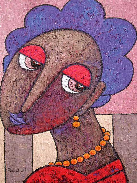 Girl With The Orange Neckbeads by Adubi Mydaz Makinde