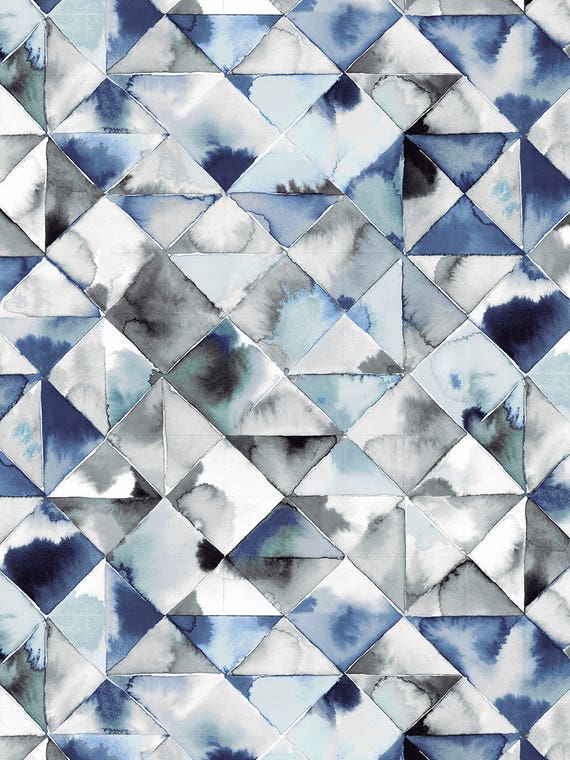Moody Triangles Blue Silver by Ninola Design