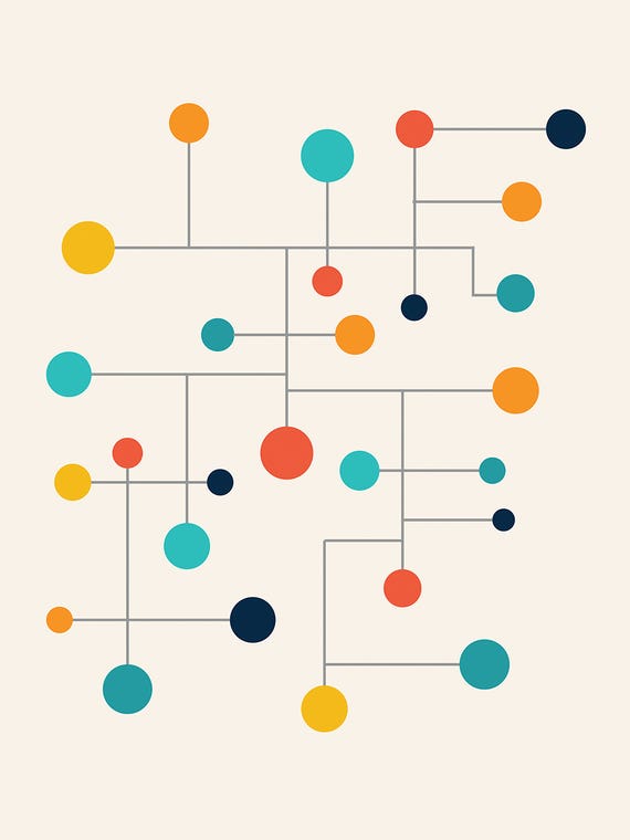 Mid Century Pop Modern Circles by Raluca Mateescu