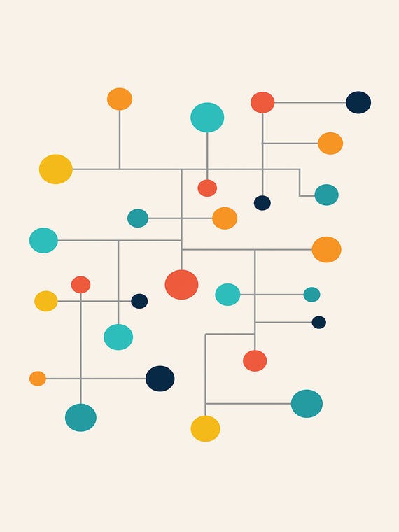 Mid Century Pop Modern Circles by Raluca Mateescu