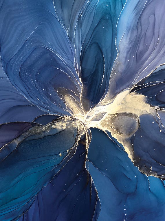 Blue Flower II by Monet & Manet Art Studio