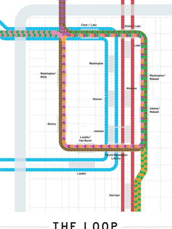 Chicago Loop Map by Project Subway NYC