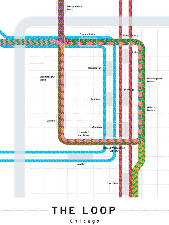 Chicago Loop Map by Project Subway NYC 