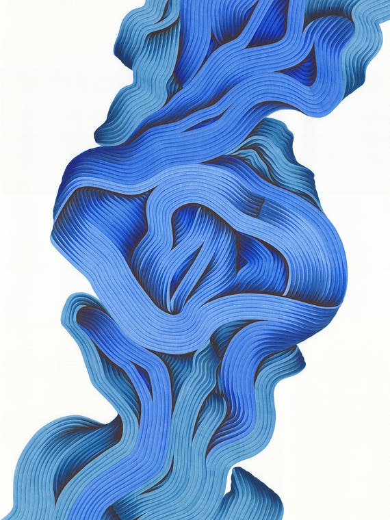 Blue Intuitive Abstract by Paula Such