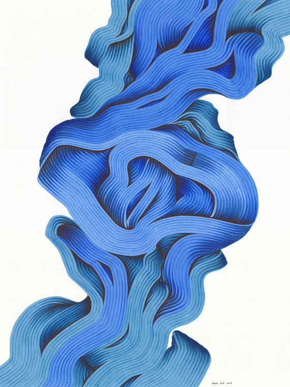 Blue Intuitive Abstract by Paula Such