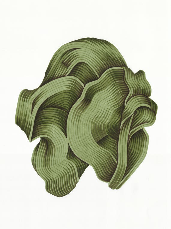 Green Intuitive Abstract by Paula Such