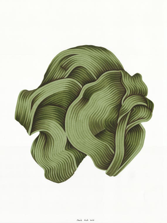Green Intuitive Abstract by Paula Such