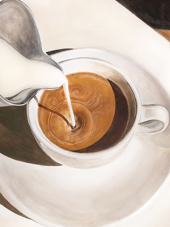 Poured Coffee Perfection by Pretty Painter