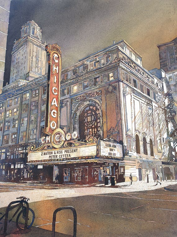 Chicago Theatre by Ryan Fox Painting