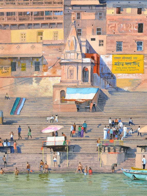 Varanasi Ghat by Ramesh Jhawar