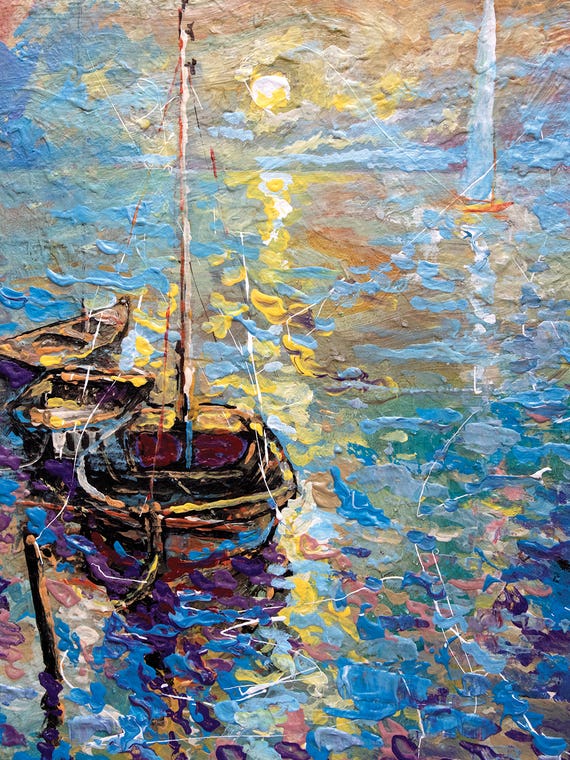 Boats In The Old Bay by Rakhmet Redzhepov