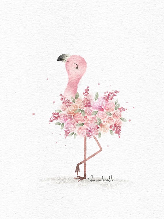Floral Flamingo by Sanna Sjöström