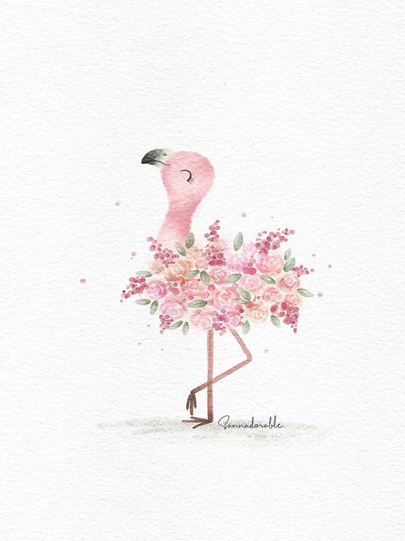 Floral Flamingo by Sanna Sjöström