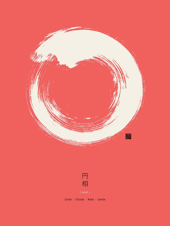 Enso On Red Background by Thoth Adan