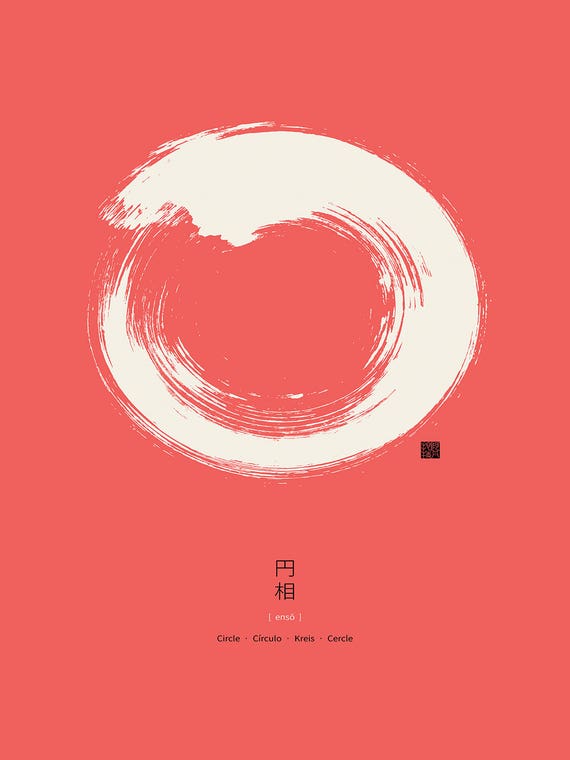 Enso On Red Background by Thoth Adan