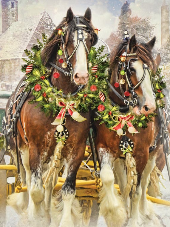 Christmas Clydesdales by Trudi Simmonds