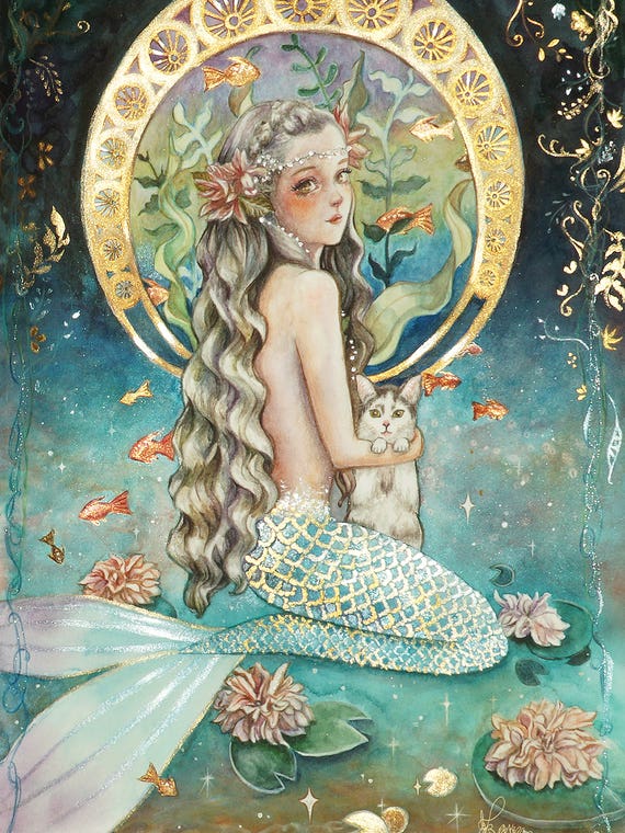 Ste-Anne Mermaid Art Nouveau by Anastasia Tsai