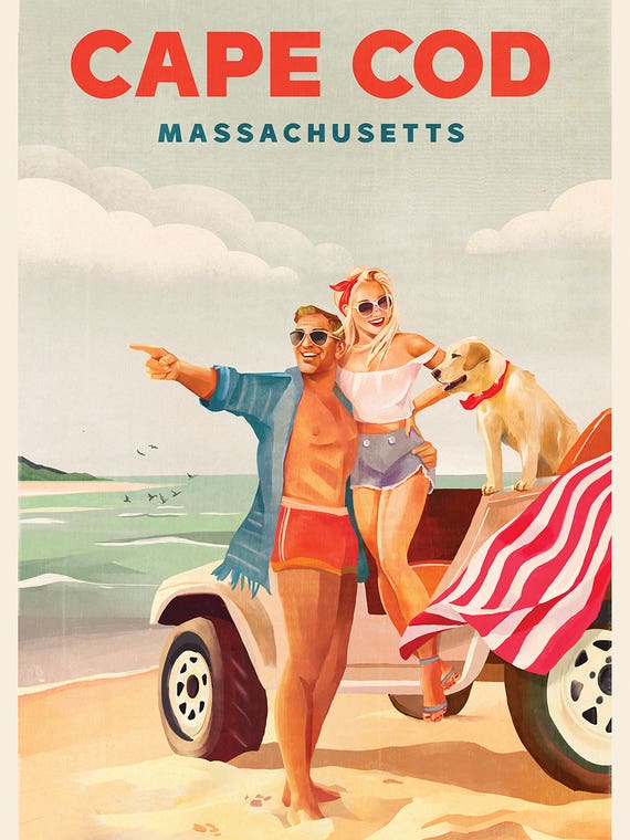 Cape Cod Massachusetts Summer Beach Art by The Whiskey Ginger