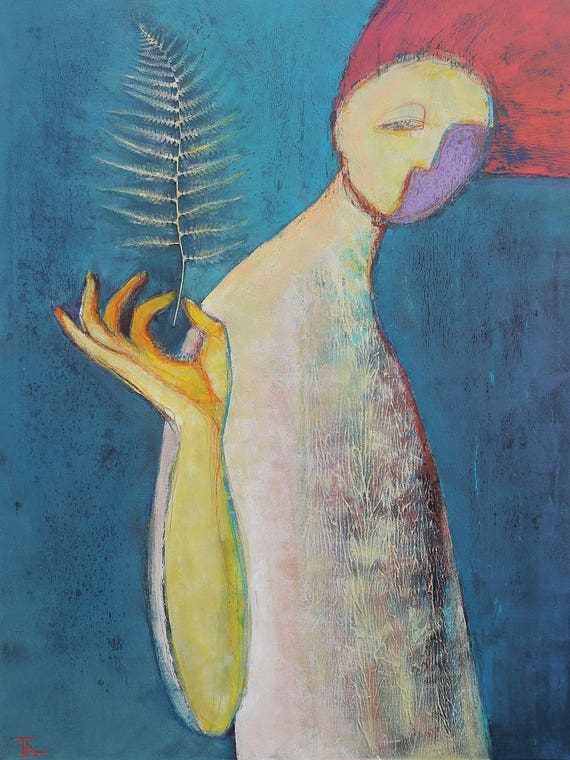 Girl With A Fern by Tatyana Ausheva