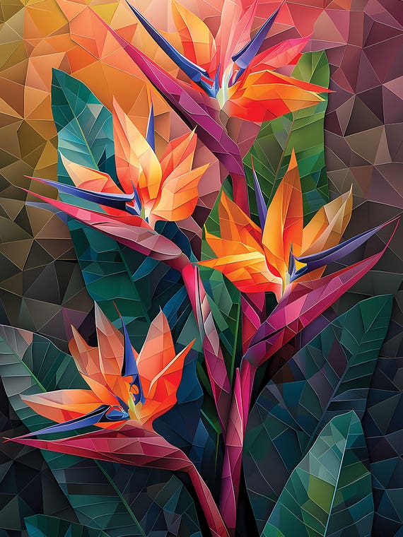 Orange Sterlezia Flowers by Maria Tuzhilkina