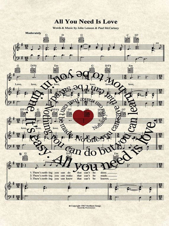 All You Need Is Love by WordsAndMusicArt 