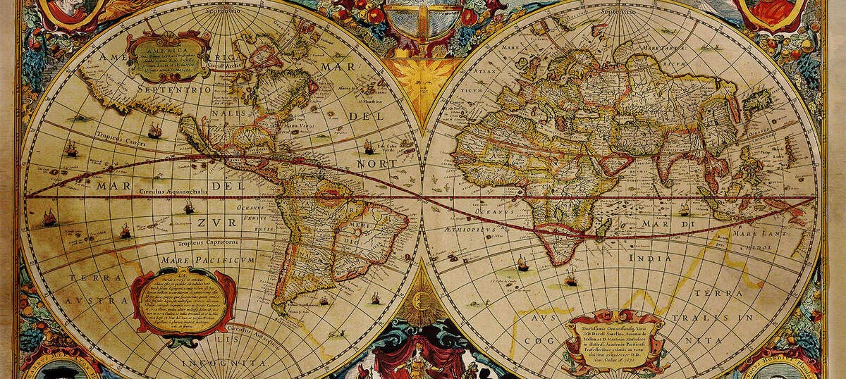 Antique World Maps Canvas Wall Art
