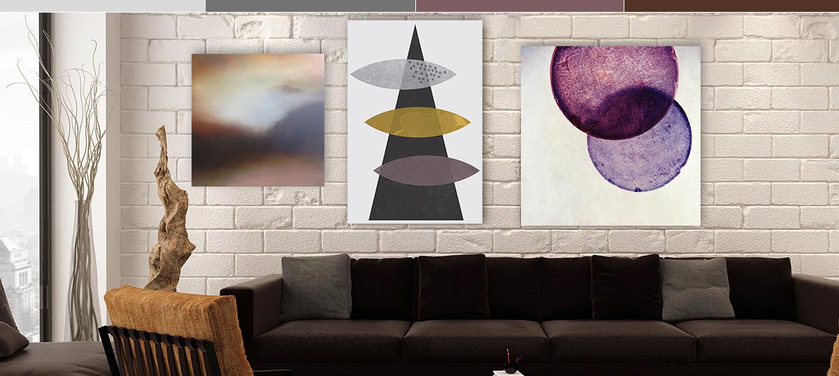 Neutrals with a Violet Twist Canvas Art