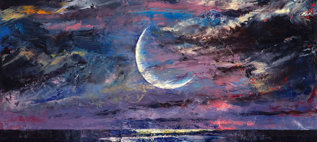 Crescent Moon Art Canvas Art