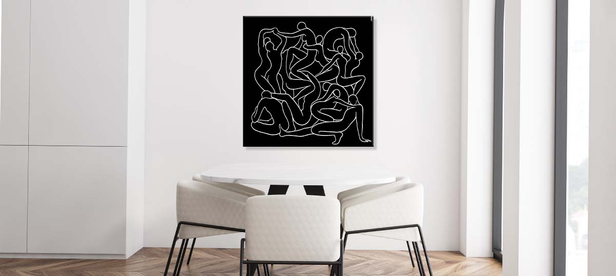 Large Black & White Art Canvas Art