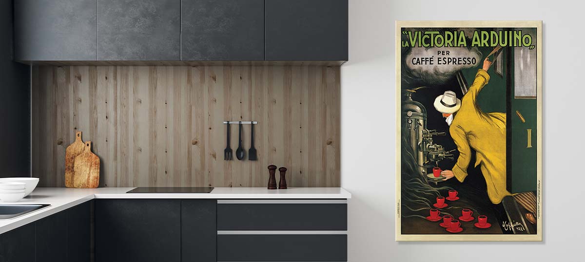 large oil canvas prints on kitchen wall