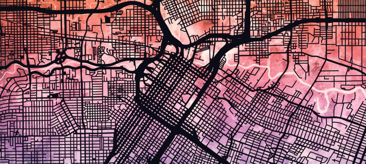Houston Maps Canvas Prints