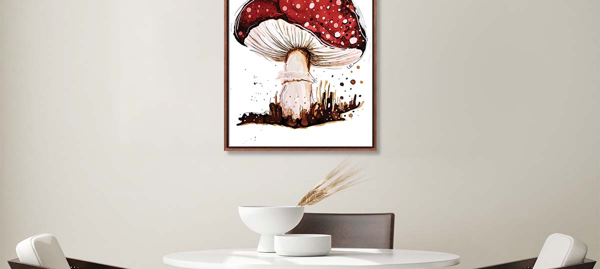 Mushroom Art Canvas Wall Art