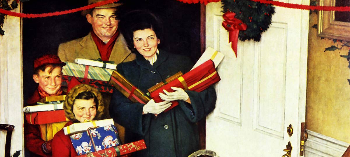 Norman Rockwell Christmas Art Canvas Art